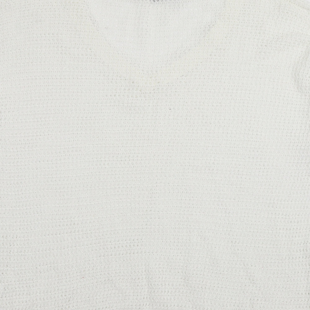 rench Womens White Knit Pullover Jumper Size M
