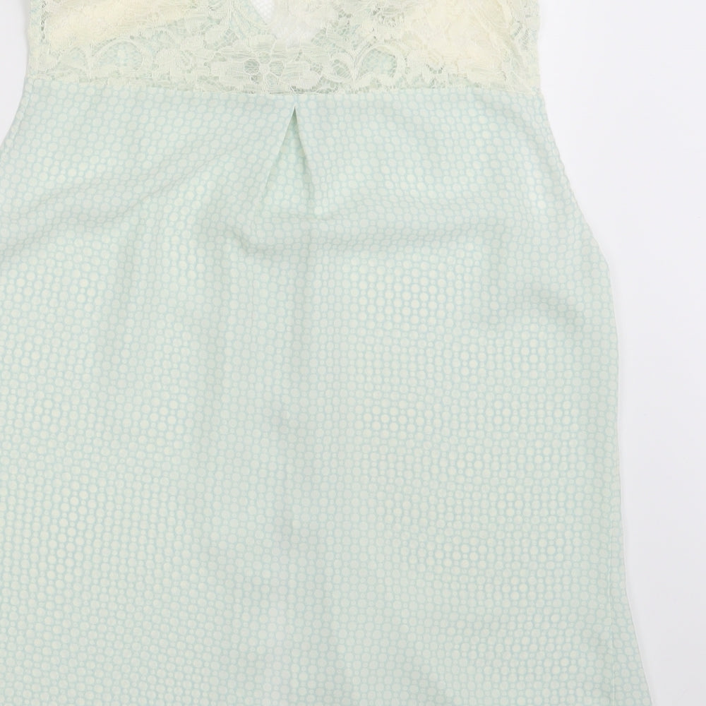 TU Womens White Polka Dot Basic Button-Up Size 12