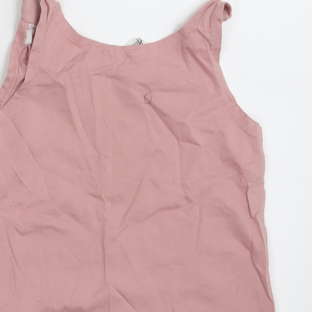 H&M Girls Pink Animal Print Basic Tank Size 4-5 Years - Butterfly
