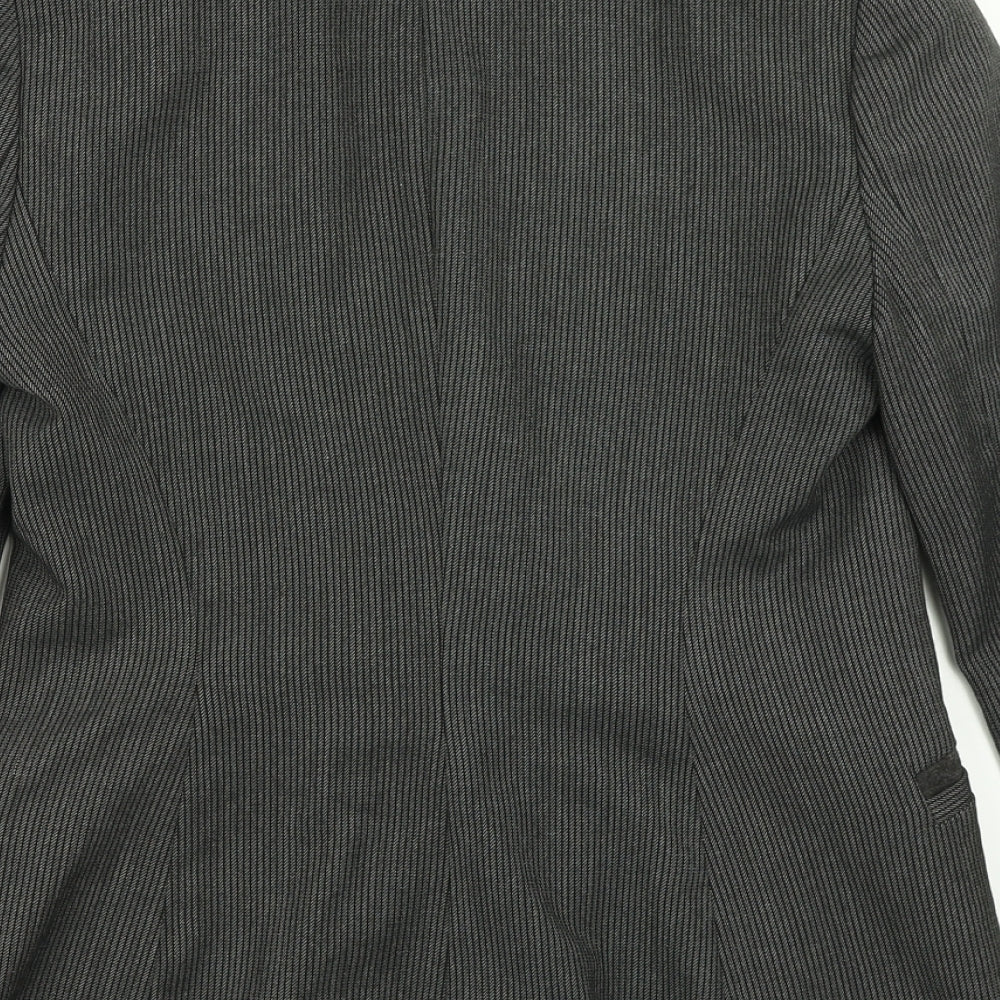 Next Womens Grey Striped Jacket Blazer Size 10