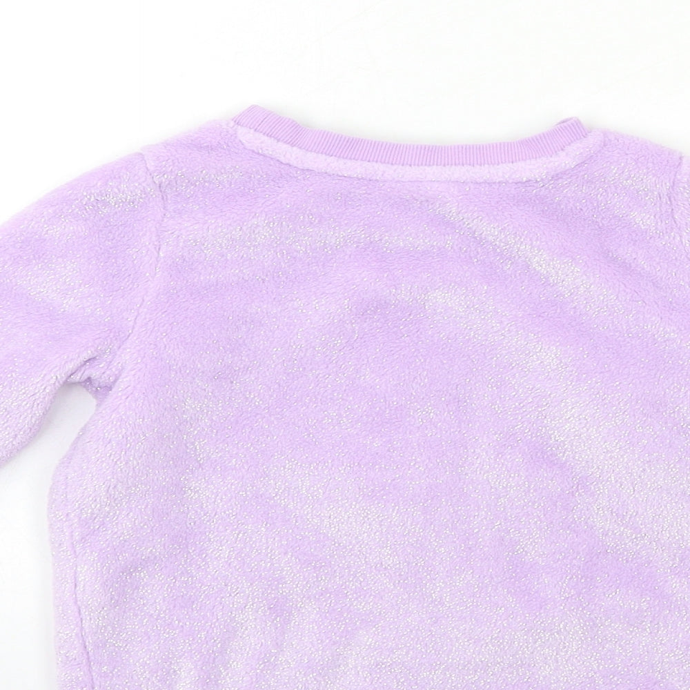 Disney Girls Purple Fleece Top Pyjama Top Size 3 Years - tangled