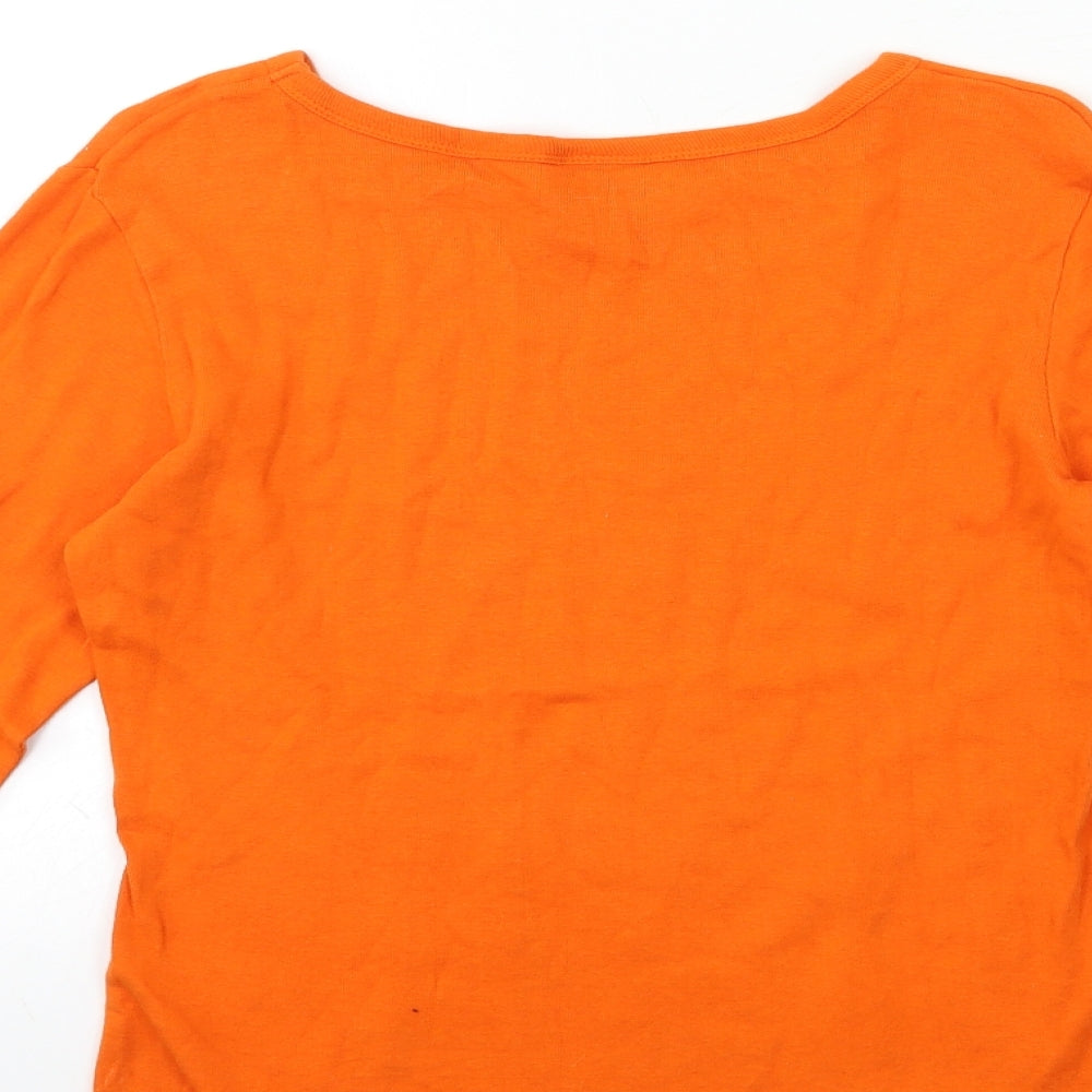 Preworn Womens Orange Basic T-Shirt Size S