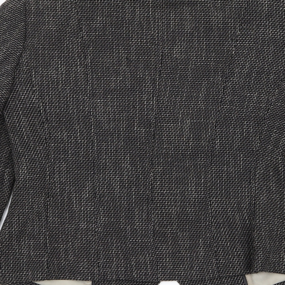 Marks & Spencer Womens Black Geometric Jacket Blazer Size 10