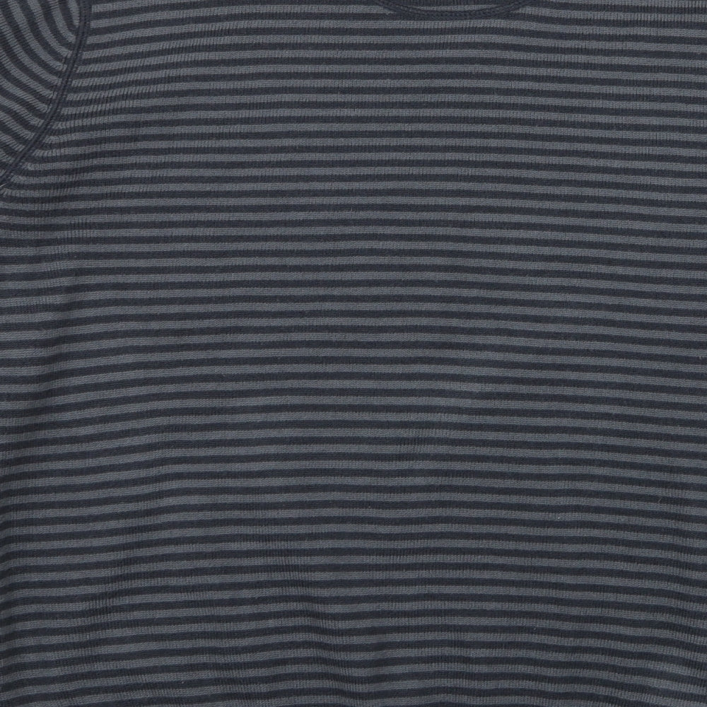Asda George Mens Grey Striped Pullover Jumper Size M