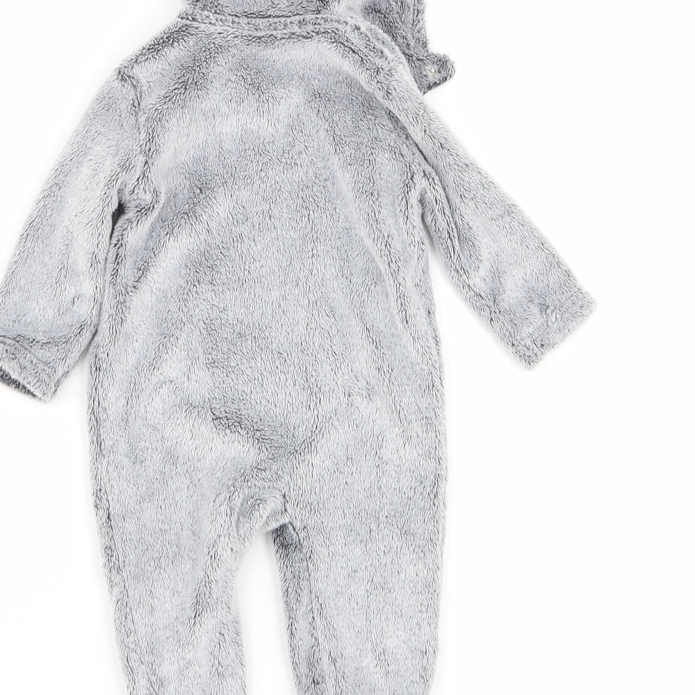 Asda George Boys Grey Solid Babydoll One Piece Size 3-6 Months
