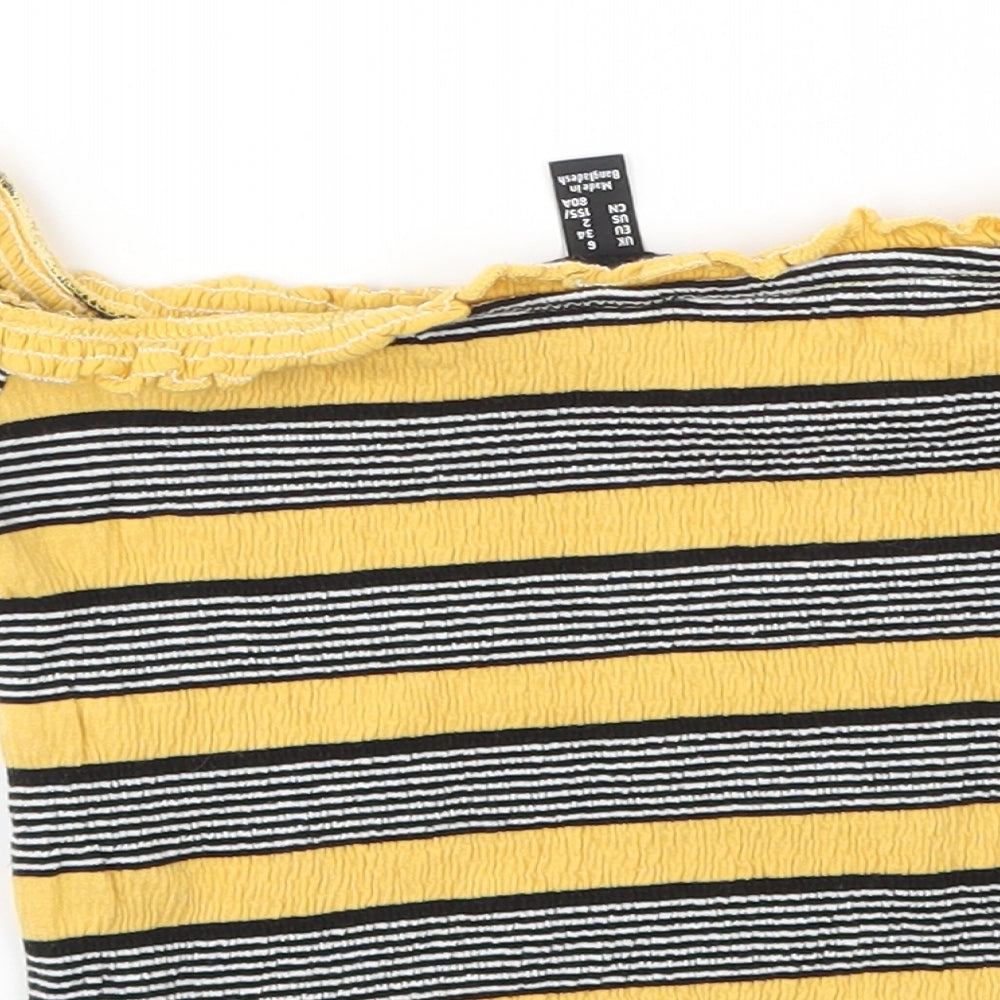 NEW LOOK Womens Multicoloured Striped Basic T-Shirt Size 6