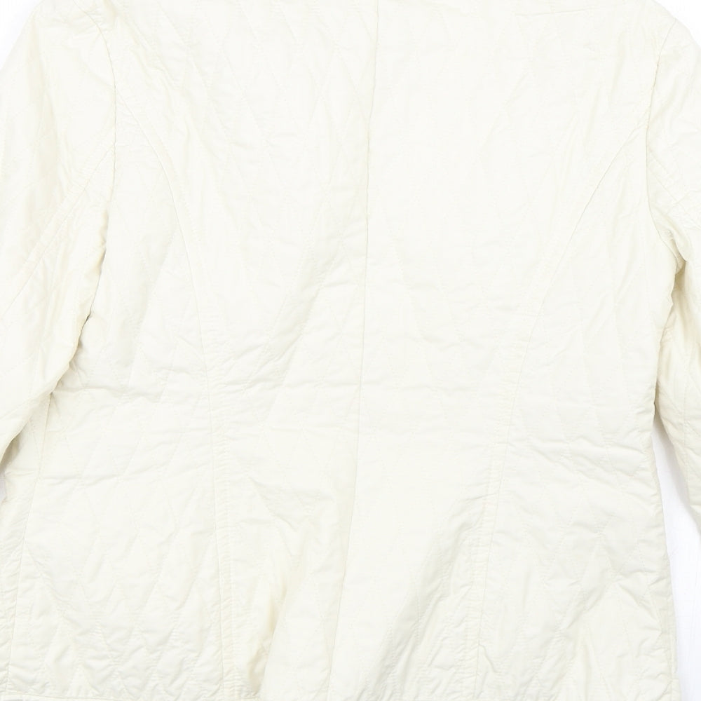 Marks & Spencer Womens White Argyle/Diamond Jacket Coat Size 8