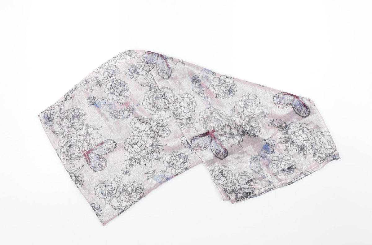 George Womens Pink Floral Shawl/Wrap