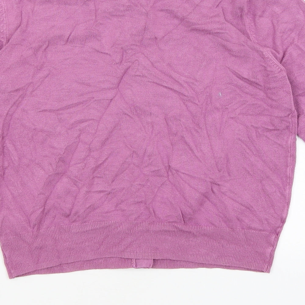 M&S Womens Purple Cardigan Jumper Size 10