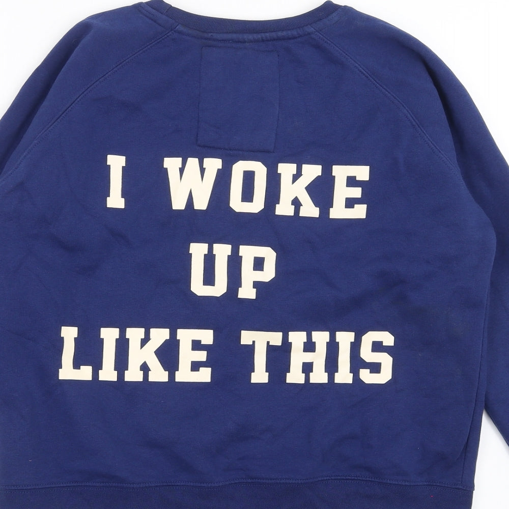 svea Womens Blue Pullover Sweatshirt Size XS - I Woke up Like this