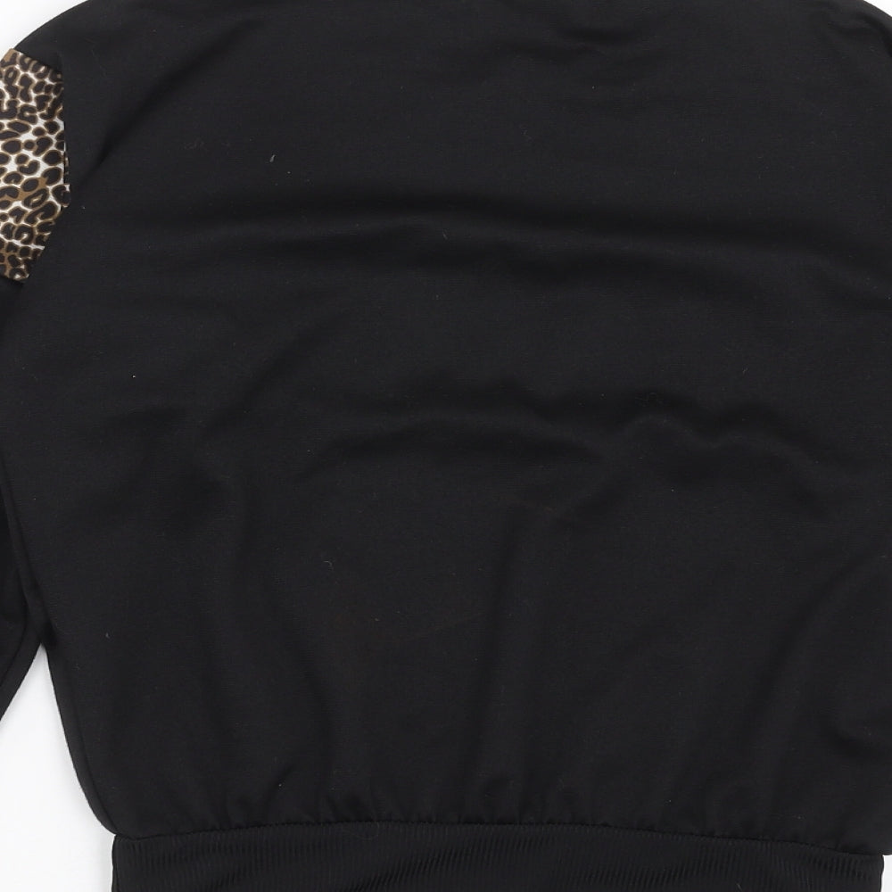 I SAW IT FIRST Womens Black Animal Print Pullover Sweatshirt Size 10