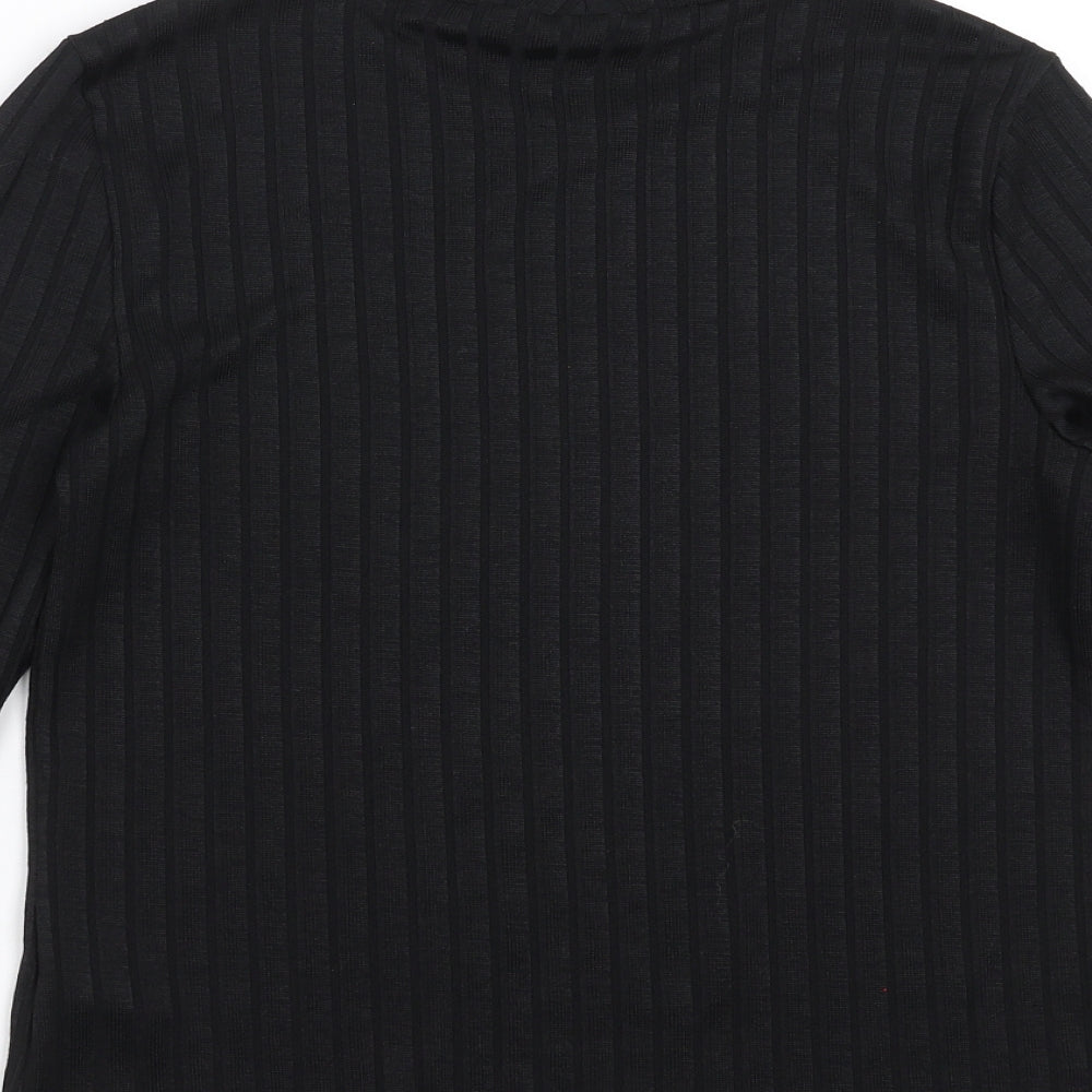 F&F Womens Black Striped Pullover Jumper Size 12