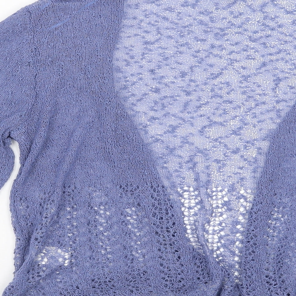 Vida Vi Womens Blue Knit Cardigan Jumper Size M