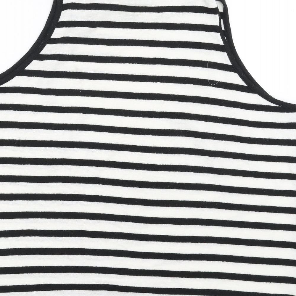 Marks & Spencer Womens White Striped Knit Pullover Jumper Size 18