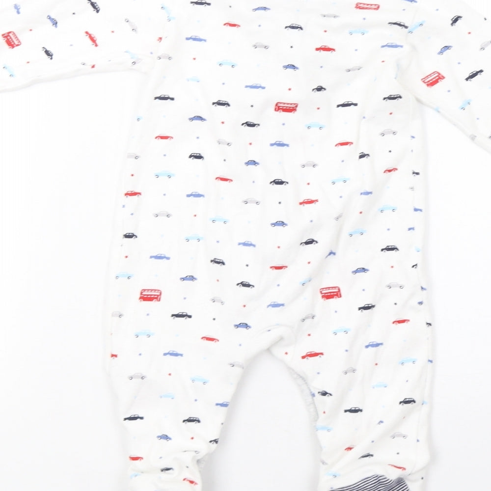 Debenhams Baby White Polka Dot Babygrow One-Piece Size 6-9 Months
