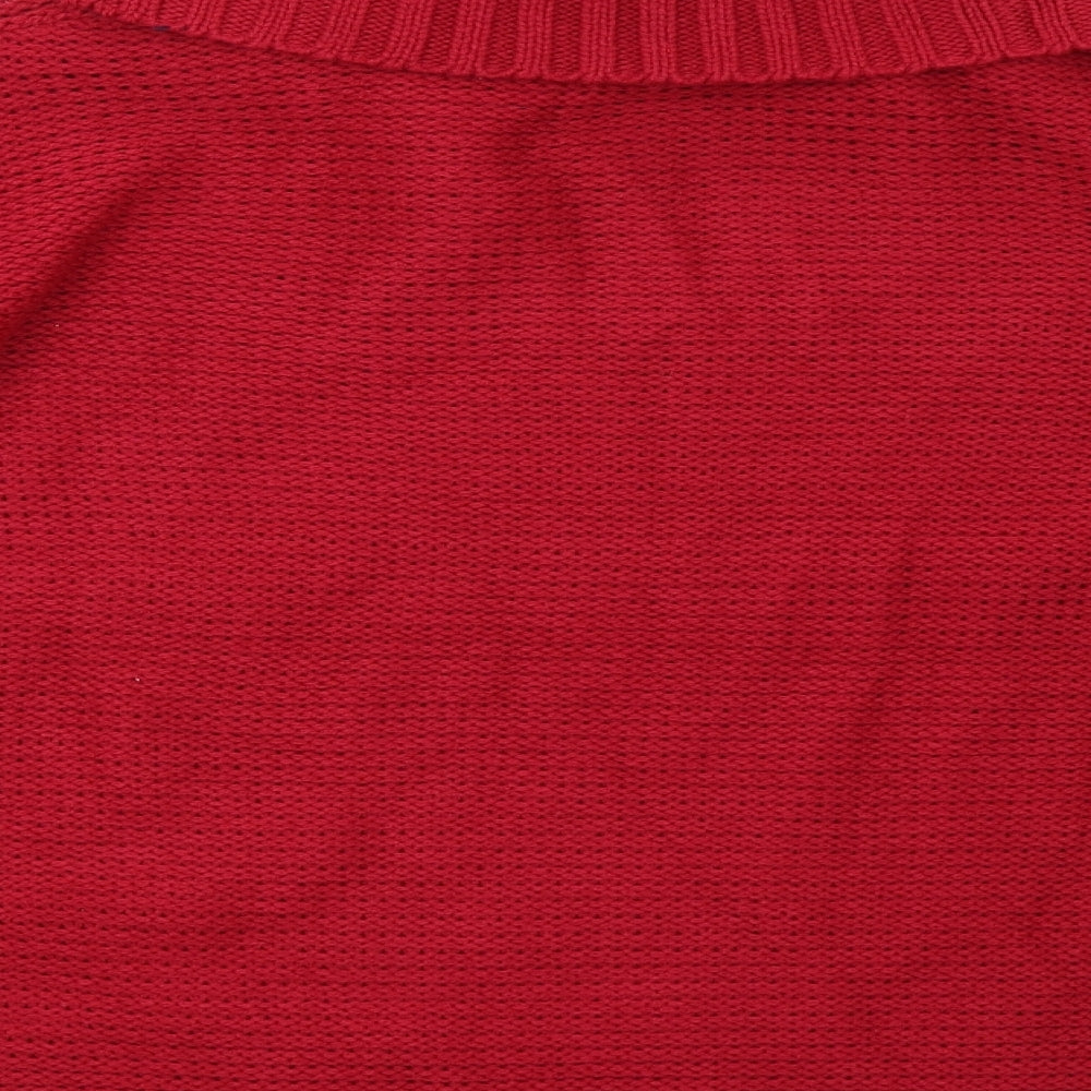 BM Womens Red Knit Pullover Sweatshirt Size XL - 44inch