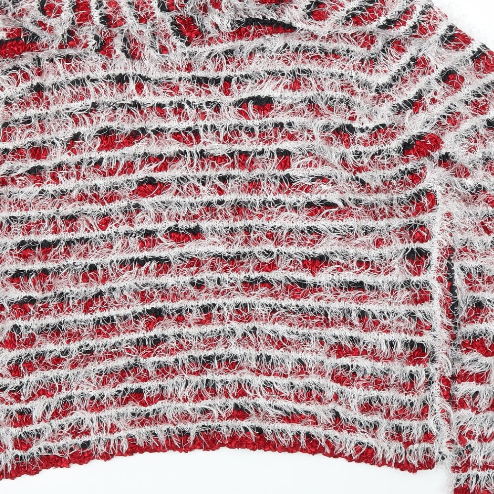 Stephen Y Womens Red Striped Cardigan Jumper Size M