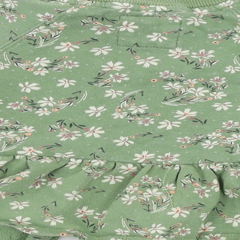 NEXT Girls Green Floral Pullover Jumper Size 2 Years