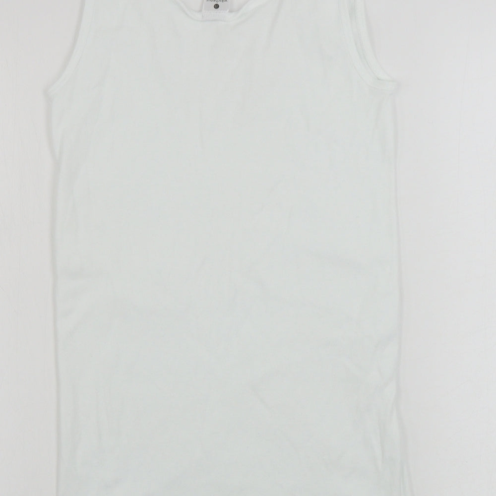 Waschepur Womens White Basic T-Shirt Size 14