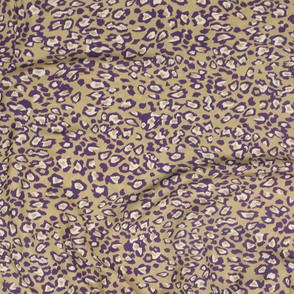 Artigiano Womens Beige Animal Print Basic Blouse Size 12
