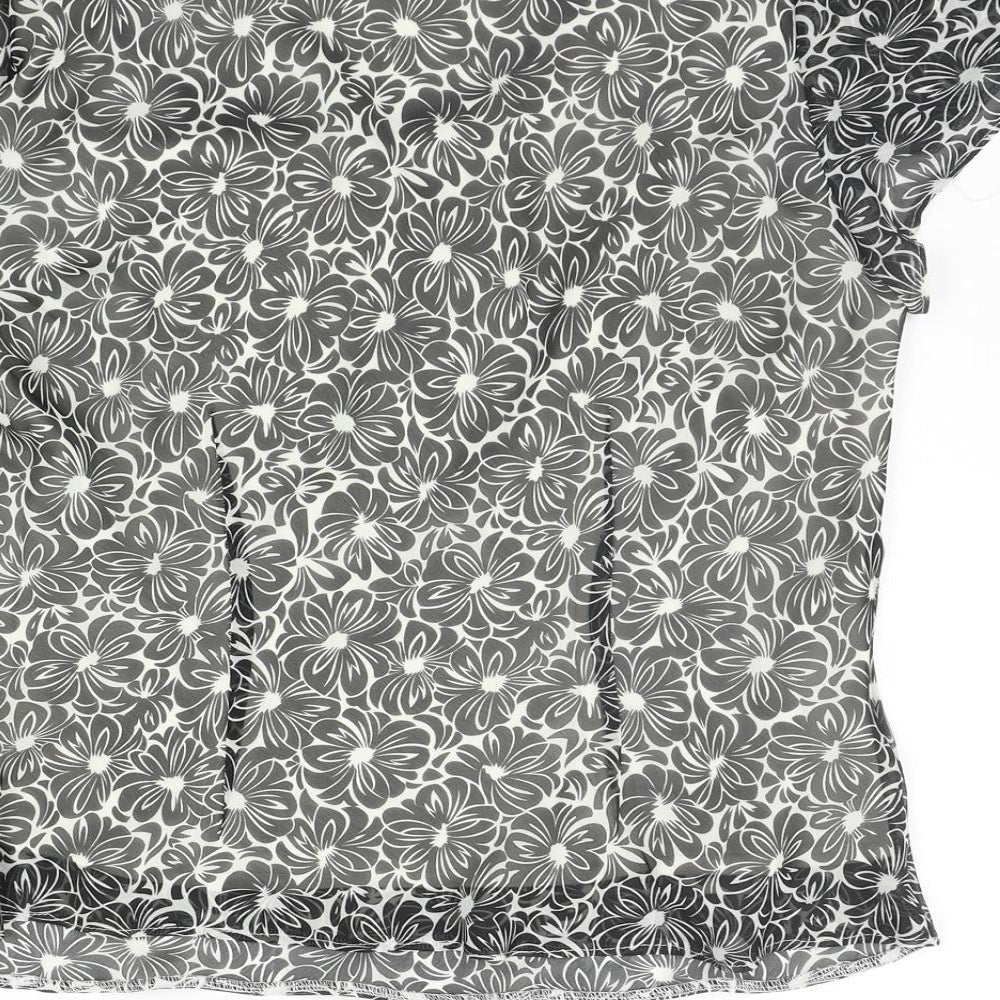 Special Collection Womens Grey Geometric Basic T-Shirt Size 12