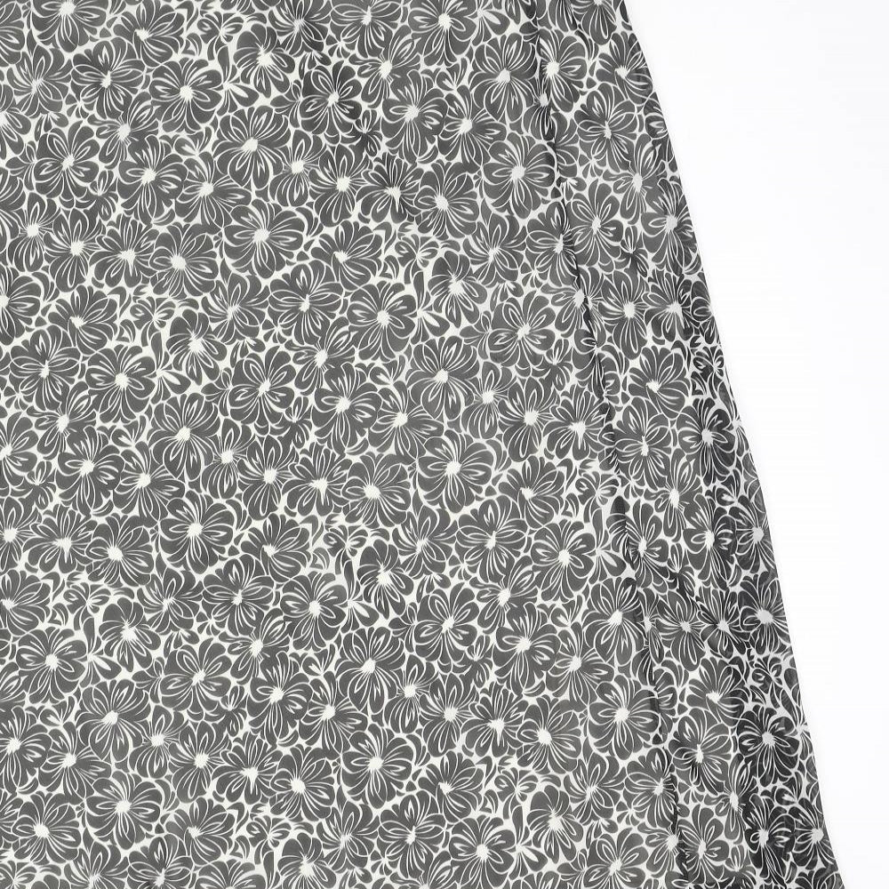 Special Collection Womens Black Floral A-Line Skirt Size 12 - Elasticated Waist
