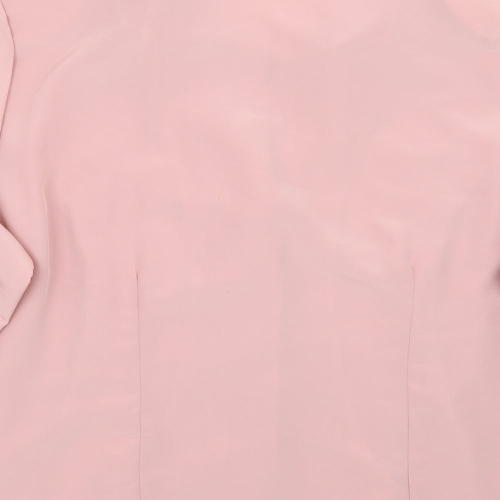 Galmes Womens Pink Floral Basic Button-Up Size L