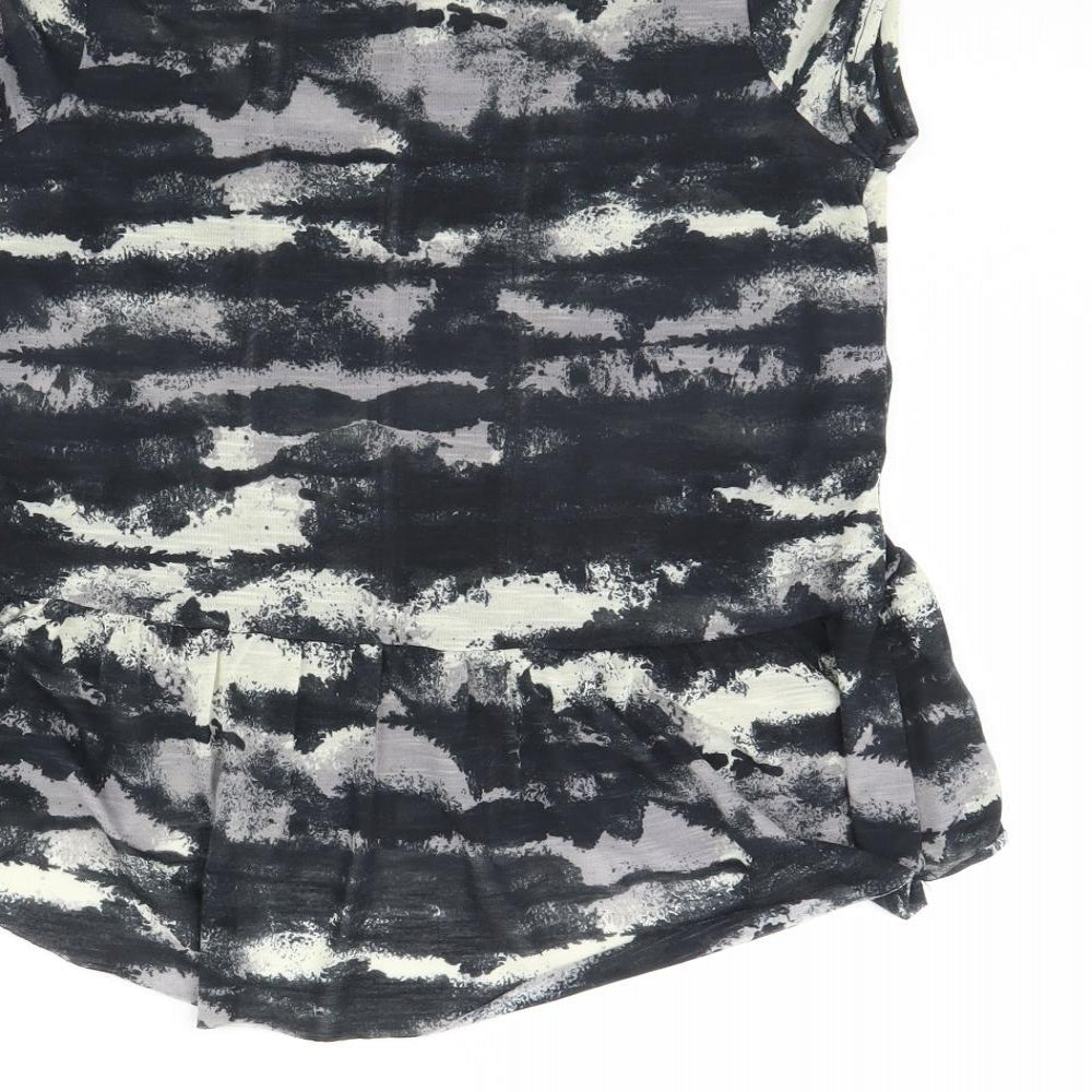 NEXT Womens Black Geometric Basic Blouse Size S