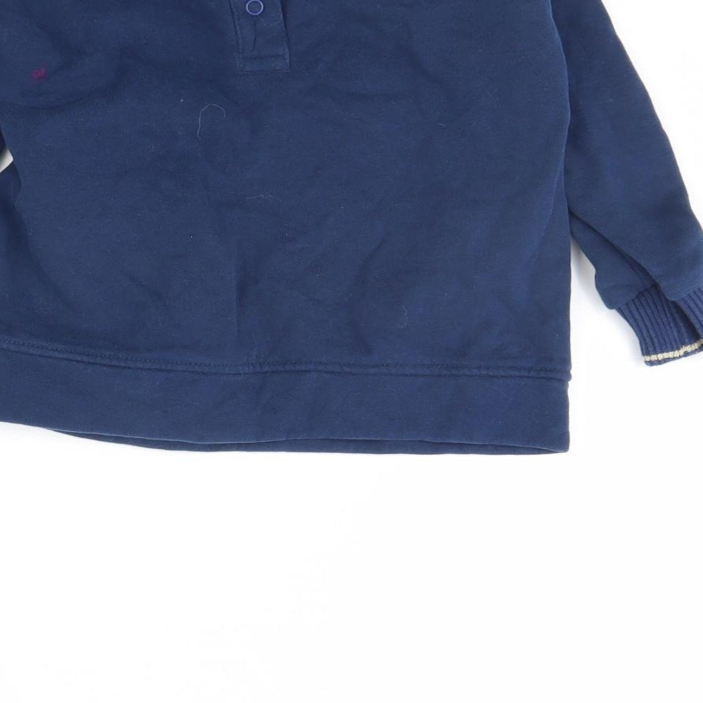 Marks & Spencer Girls Blue Pullover Jumper Size 2 Years - Reindeer