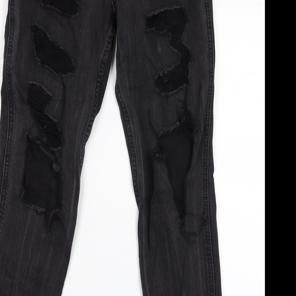 Hollister Girls Black Straight Jeans - Distressed Jeans