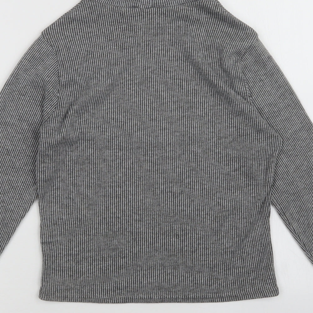 Innocence Womens Grey Striped Pullover Jumper Size 8