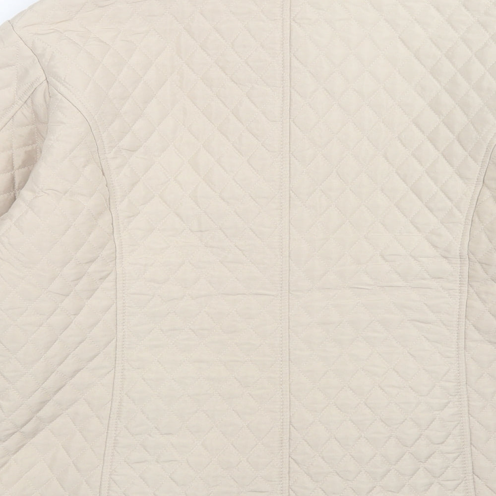Casamia Womens Beige Quilted Coat Size M