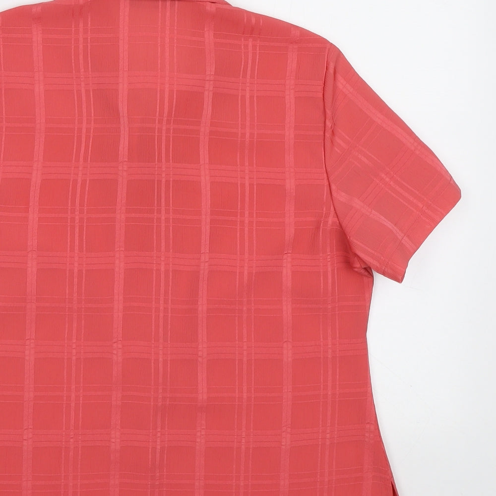 BM Womens Pink Check Basic Button-Up Size 12