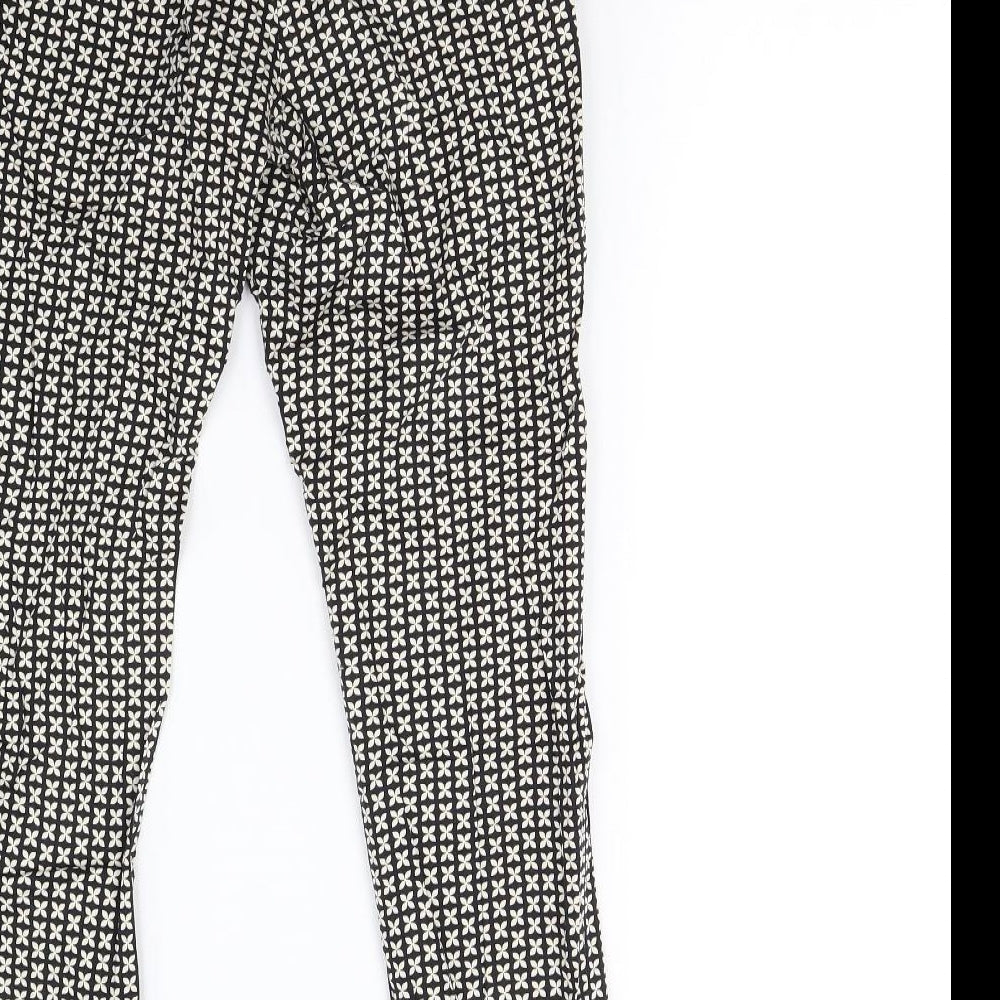 Oasis Womens Multicoloured Geometric Trousers Size 8 L27 in