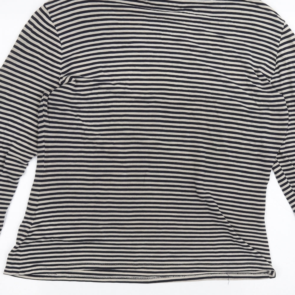 H&M Womens Grey Striped Basic T-Shirt Size S