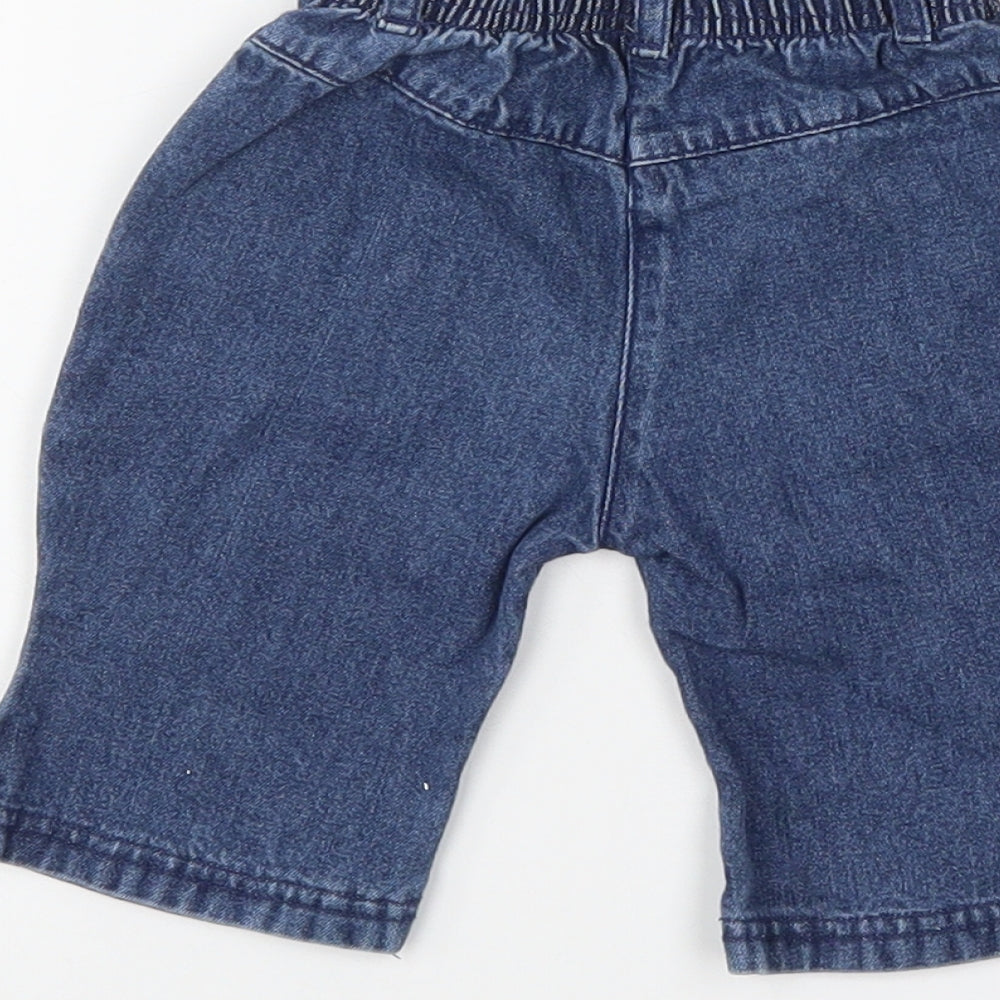 Adams Baby Blue Floral Denim Jeans Size 3-6 Months