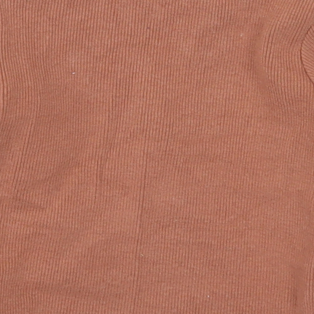 H&M Girls Brown Basic T-Shirt Size 6-9 Months