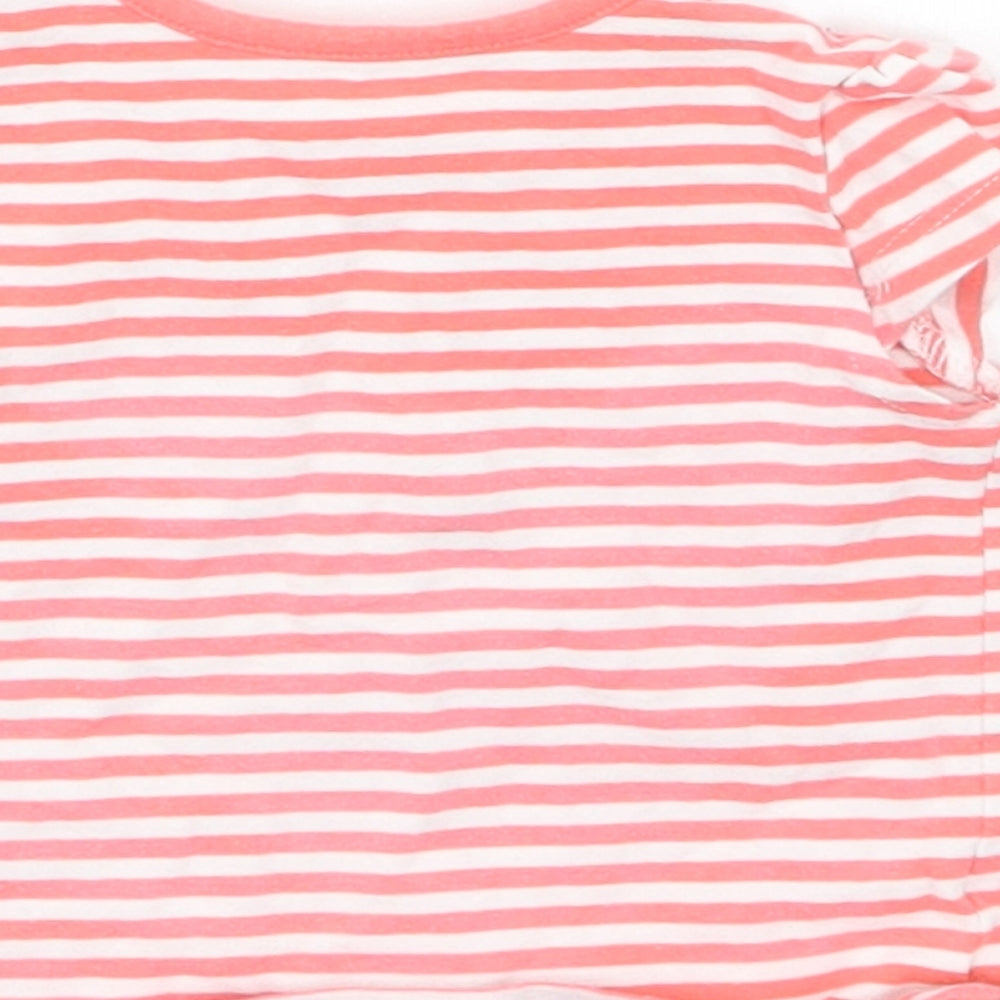 Mothercare Girls Red Striped Basic T-Shirt Size Newborn