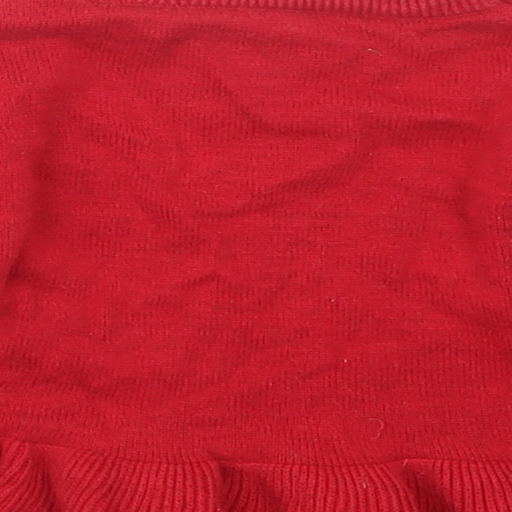 Nutmeg Girls Red Knit Pullover Jumper Size 3-6 Months