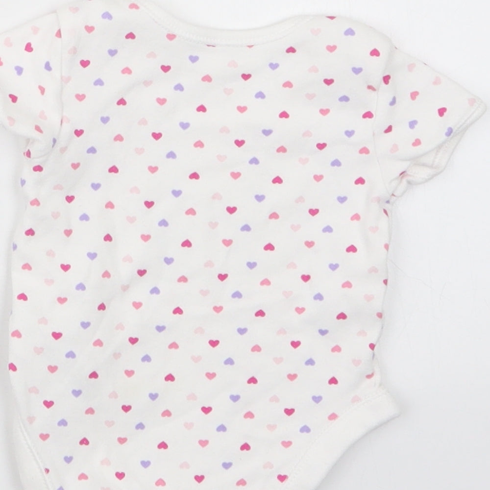 George Girls White Geometric Babygrow One-Piece Size 3-6 Months