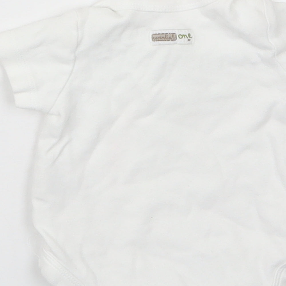 The Essential One Baby White Babygrow One-Piece Size 0-3 Months