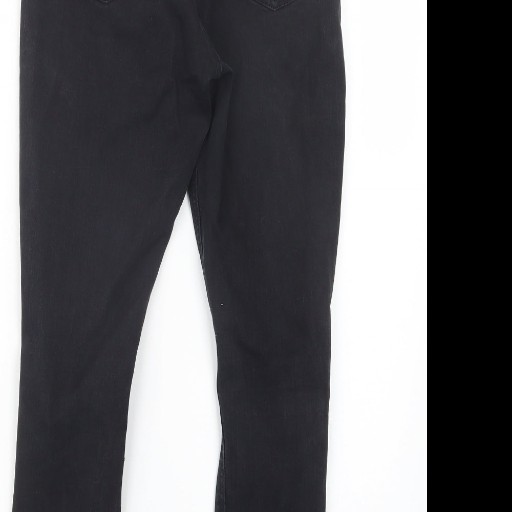 Topshop Womens Black Denim Straight Jeans Size 27 in L24 in