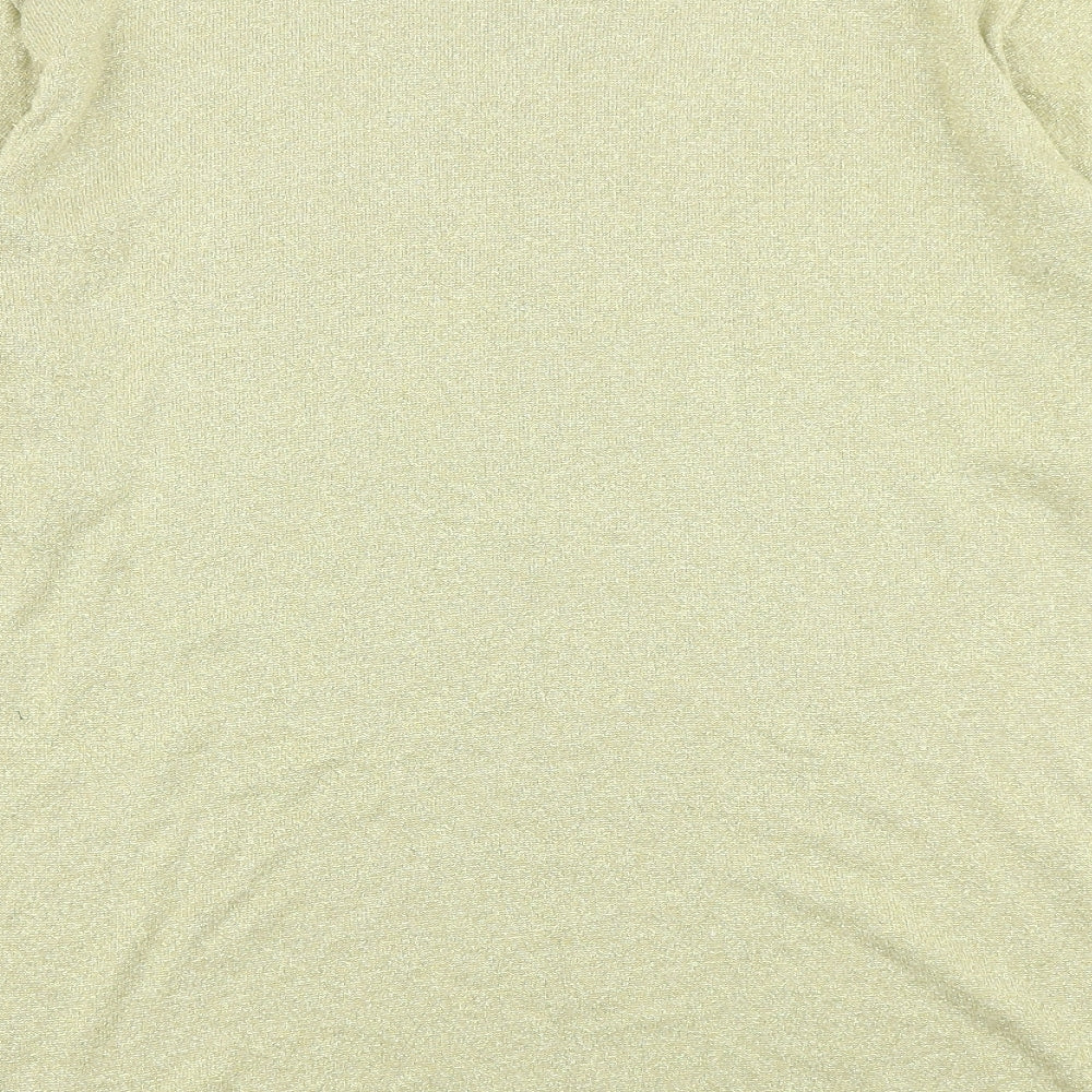 Fabrizio Womens Gold Knit Pullover Jumper Size M
