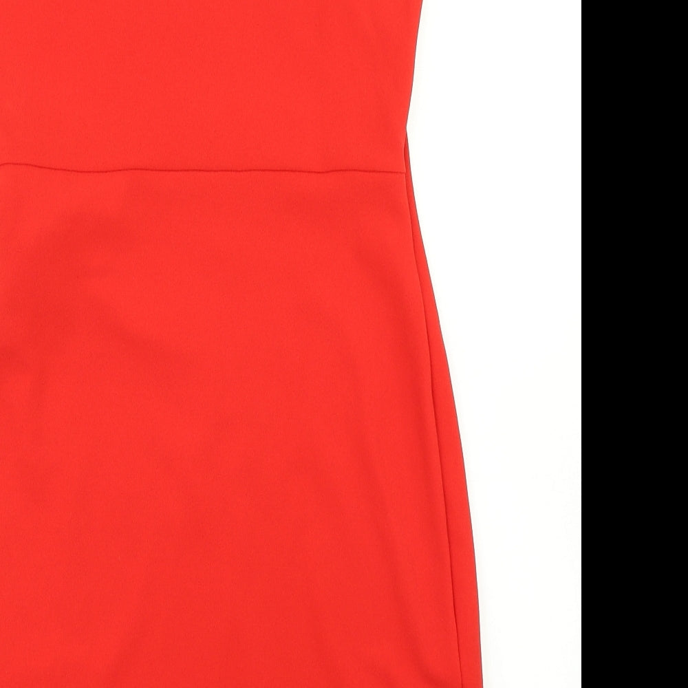 Divided Womens Red Sheath Size 8