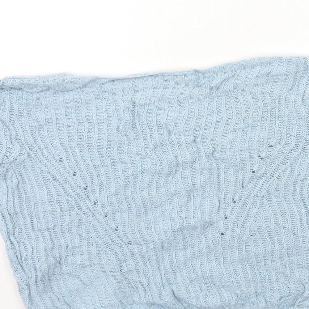 Topshop Womens Blue Knit Pullover Jumper Size 8