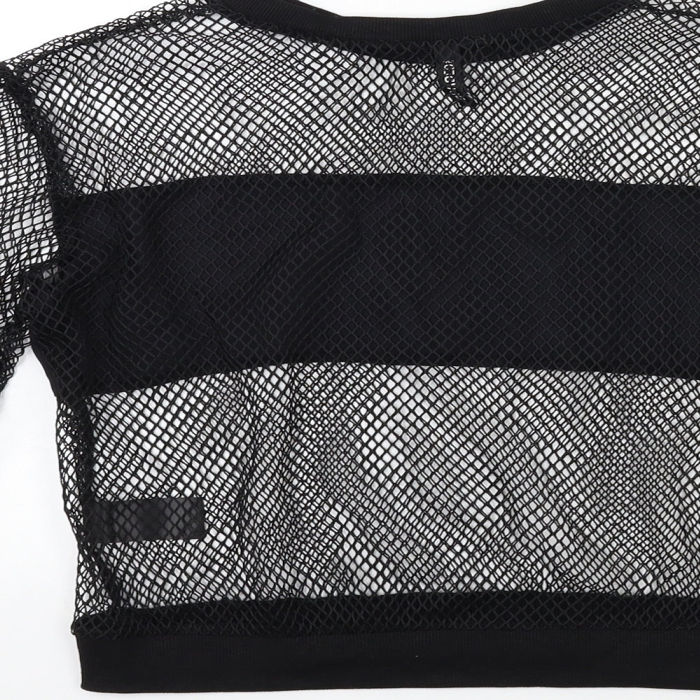 H&M Womens Black Knit Pullover Sweatshirt Size 8