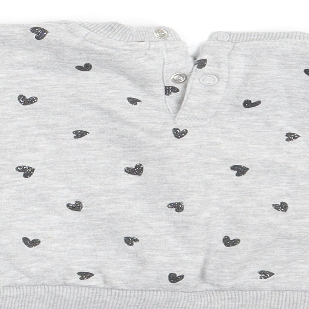Primark Girls Grey Polka Dot Pullover Jumper Size 6-9 Months