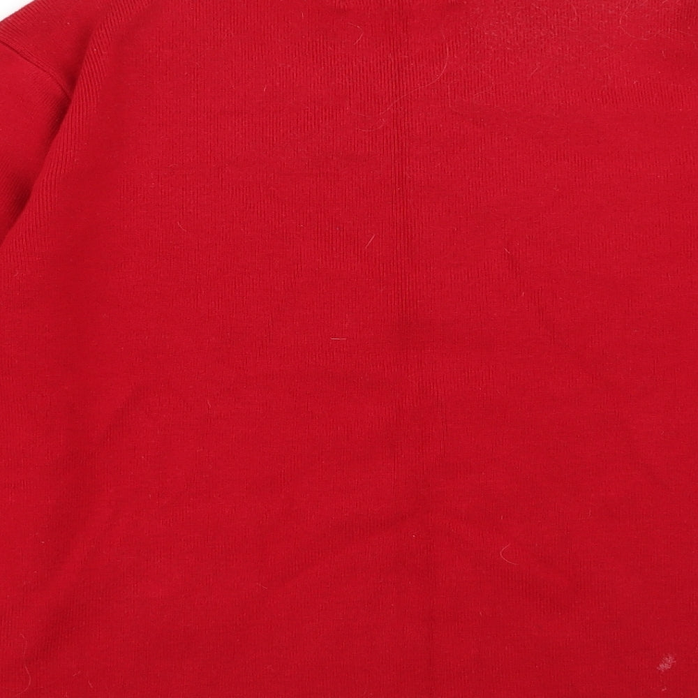 Jumper Womens Red Floral Pullover Jumper Size M