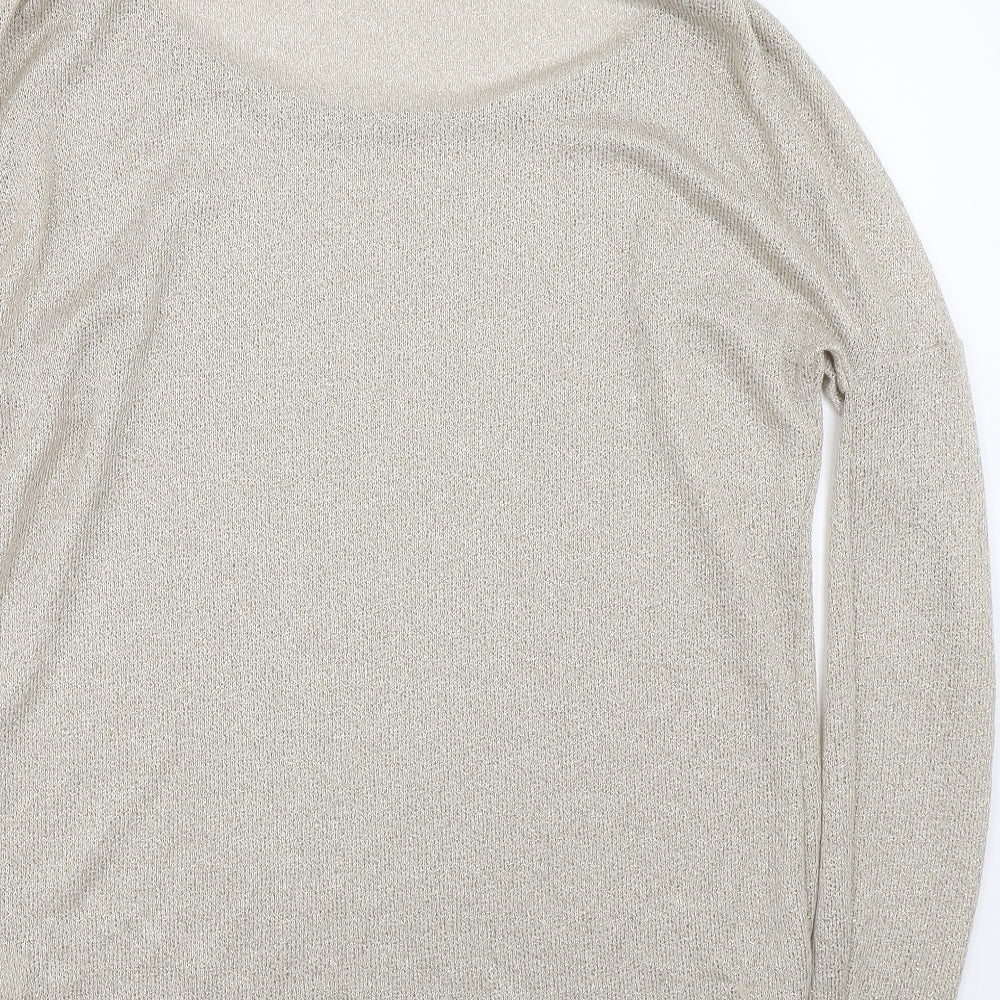 River Island Womens Gold Pullover Jumper Size 12