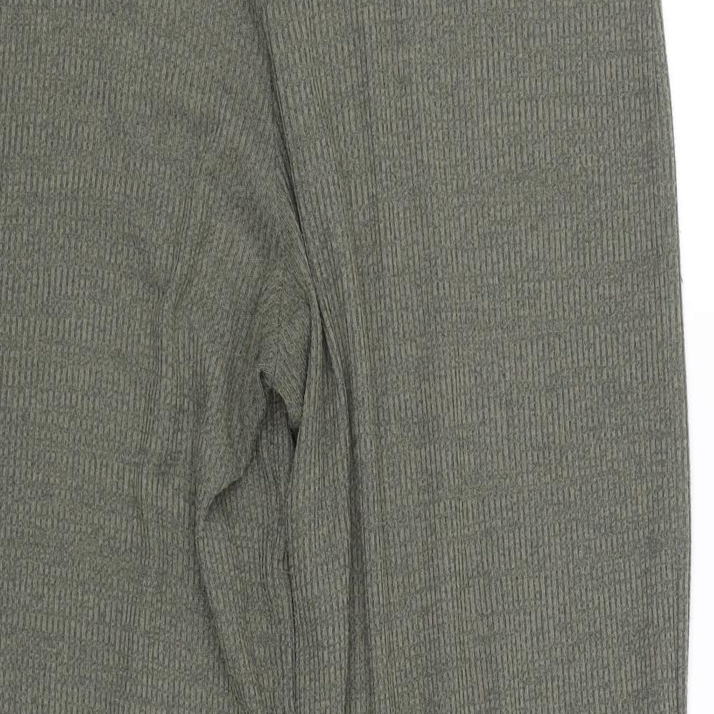 Matalan Womens Green Striped Capri Trousers Size 14 L25 in